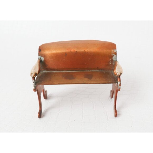 8 Vintage Bottle Brush Christmas Trees With Wood Base Miniature Copper Bench 2 M - Picture 9 of 10